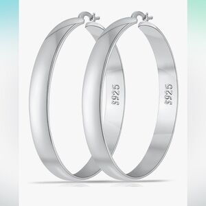 40 mm Sterling Silver Hoop Earrings